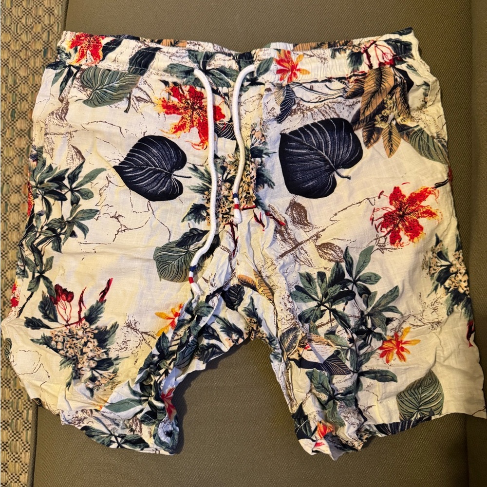 Floral Print Men's Swim Trunks